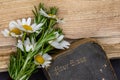 Old Bible, rosemary, wild flowers