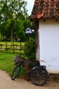 Old bicycle against a wall Royalty Free Stock Photo