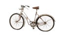 Old bicycle isolated on white Royalty Free Stock Photo