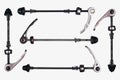 Old bicycle quick release axles, isolated against white background Royalty Free Stock Photo