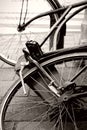 Vintage Bicycle Old Style Street Shot Royalty Free Stock Photo