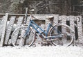 Old Bicycle In Winter