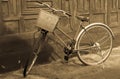 Old bicycles in sepia tone Royalty Free Stock Photo