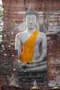 Old big buddha image in Wat Yai Chaimongkol temple, Ayutthaya Thailand Royalty Free Stock Photo