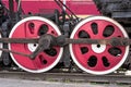 Old historical train. Metal locomotive construction Royalty Free Stock Photo