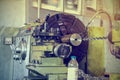 Old big lathe machine Royalty Free Stock Photo