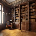 Old Big Library with many shelfs Royalty Free Stock Photo