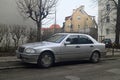 Old elegant big veteran sedan car Mercedes Benz Elegance left side view