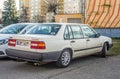 Old classic white Volvo GLS 940 right side front view