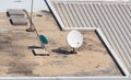 Old big telecommunication satellite dish. Royalty Free Stock Photo