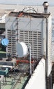 Old big telecommunication satellite dish. Royalty Free Stock Photo