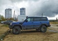 Old big 4WD off road car Toyota Landcruiser parked