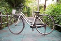 Old bike on the bike lane Royalty Free Stock Photo