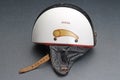 Old bike crash helmet Royalty Free Stock Photo