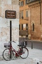 Old bike in front of Verona Cathedral