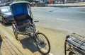 Old bike rickshaw rikshaw trishaw in Don Mueang Bangkok Thailand Royalty Free Stock Photo