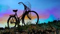 old bike in very colorful photo with space to add content Royalty Free Stock Photo