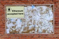 Ehtereum accepted here Royalty Free Stock Photo