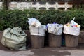 Old Bin trash at rustic countryside wayside, Garbage, Bin, Trash, Dirty, Waste, Pollution garbage, Bin waste Royalty Free Stock Photo