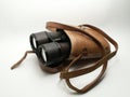 Old binoculars in case Royalty Free Stock Photo