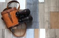 Old Binoculars With Case Royalty Free Stock Photo
