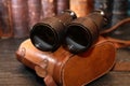 Old Binoculars And Case Royalty Free Stock Photo