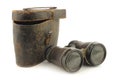 Old binoculars with a case Royalty Free Stock Photo