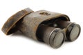 Old binoculars with a case Royalty Free Stock Photo