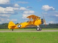 Old biplane Boeing B 75 Stearman Royalty Free Stock Photo