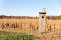 Old Bird House on a Metal Post