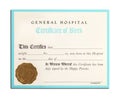 Old Birth Certificate Royalty Free Stock Photo