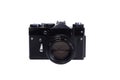 Old black 35mm SLR camera Royalty Free Stock Photo