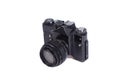 Old black 35mm SLR camera Royalty Free Stock Photo