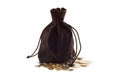 Old black bag money Royalty Free Stock Photo