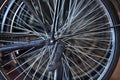 Old black bicycle wheel Royalty Free Stock Photo