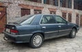 Old classic black luxury limousine French car Renault 25 parked