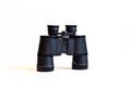 old black hiking binoculars on white background Royalty Free Stock Photo