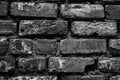 Old black brick wall texture background,  Black and white brick wall texture Royalty Free Stock Photo