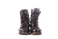 Old black combat boots