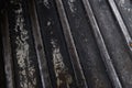 Old black corrugated metal texture surface Royalty Free Stock Photo