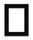 Old black frame decorative carved wood on white Royalty Free Stock Photo