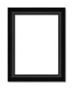 Old black frame decorative carved wood on white Royalty Free Stock Photo