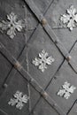 Old black iron door background, texture, wallpaper, pattern Royalty Free Stock Photo