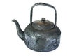 Old black kettle isolated on white Royalty Free Stock Photo