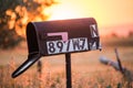 Old Mailbox in Rural Sunset Royalty Free Stock Photo