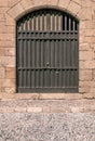 Old black medieval antique castle door texture Royalty Free Stock Photo