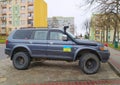 Old black Nissan suv 4wd off road version car parked Royalty Free Stock Photo