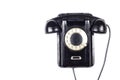 Old black obsolete vintage retro phone isolated on white background Royalty Free Stock Photo