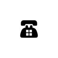 Old black phone icon and simple flat symbol for web site, mobile, logo, app, UI Royalty Free Stock Photo