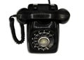 Old black retro rotary Telephone isolated on White background with clipping path Royalty Free Stock Photo